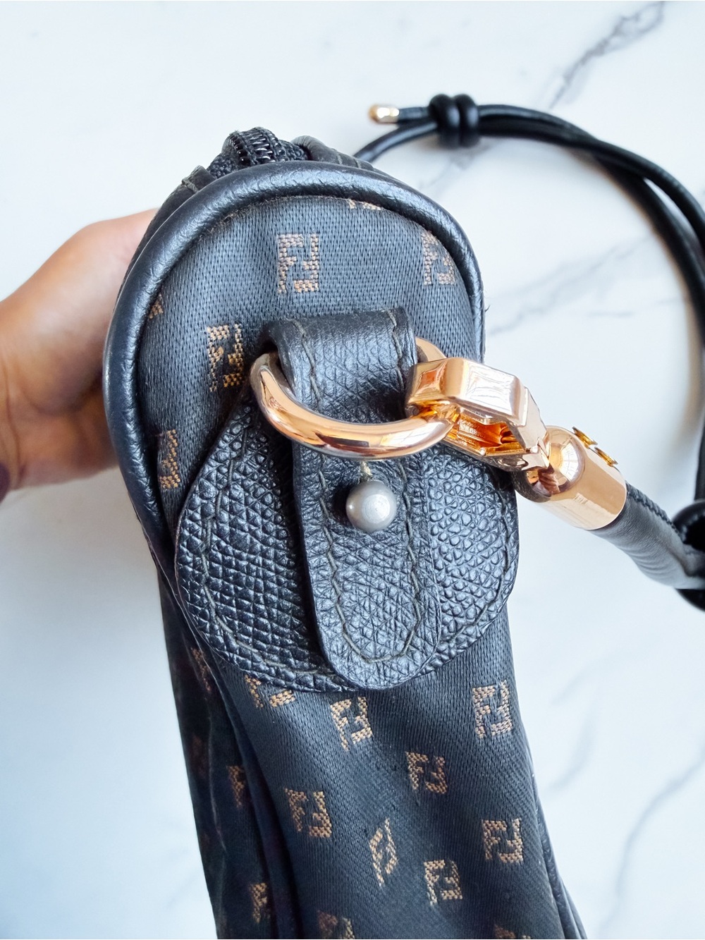 Vintage Fendi Black FF Zucchino on strap - Picture 11 of 14